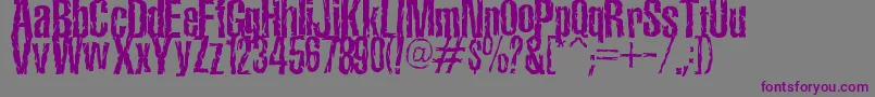 フォントTerroramaChiseled – 紫色のフォント、灰色の背景