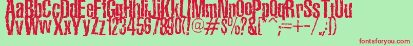 TerroramaChiseled Font – Red Fonts on Green Background