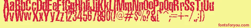 TerroramaChiseled Font – Red Fonts on Yellow Background