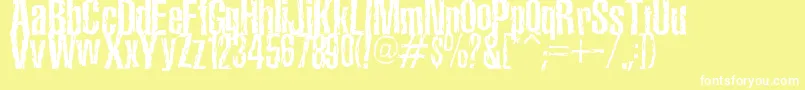 TerroramaChiseled Font – White Fonts on Yellow Background