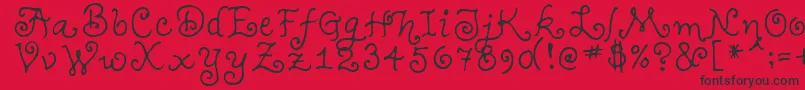 TeenageGirl1-Schriftart – Schwarze Schriften auf rotem Hintergrund