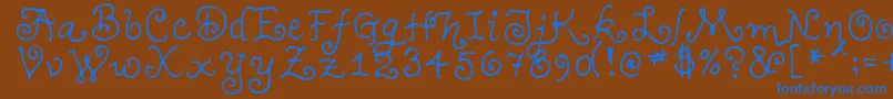 TeenageGirl1 Font – Blue Fonts on Brown Background
