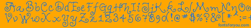 TeenageGirl1 Font – Blue Fonts on Orange Background