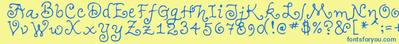 TeenageGirl1 Font – Blue Fonts on Yellow Background