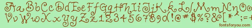 TeenageGirl1 Font – Brown Fonts on Green Background