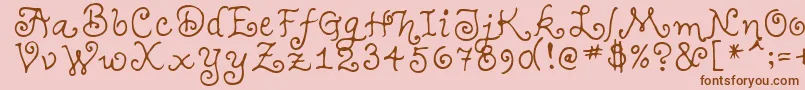 TeenageGirl1 Font – Brown Fonts on Pink Background