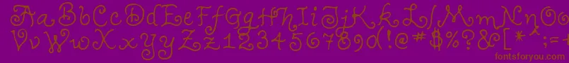 TeenageGirl1-Schriftart – Braune Schriften auf violettem Hintergrund