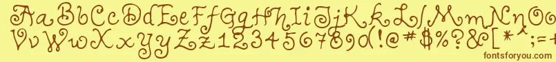 TeenageGirl1 Font – Brown Fonts on Yellow Background