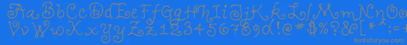 TeenageGirl1 Font – Gray Fonts on Blue Background