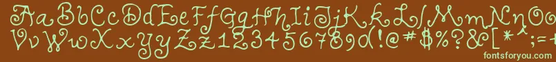 TeenageGirl1 Font – Green Fonts on Brown Background