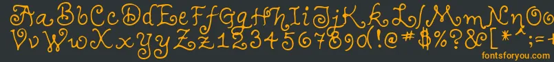 TeenageGirl1 Font – Orange Fonts on Black Background