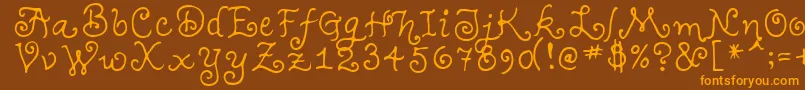 TeenageGirl1 Font – Orange Fonts on Brown Background