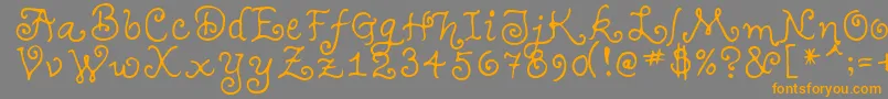 TeenageGirl1-Schriftart – Orangefarbene Schriften auf grauem Hintergrund