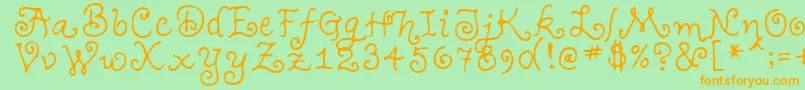 TeenageGirl1 Font – Orange Fonts on Green Background