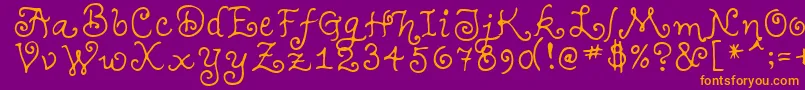 TeenageGirl1 Font – Orange Fonts on Purple Background