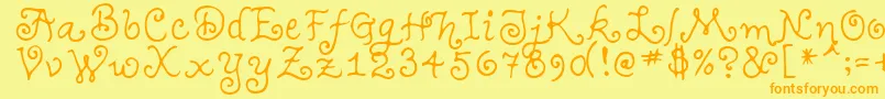 TeenageGirl1 Font – Orange Fonts on Yellow Background
