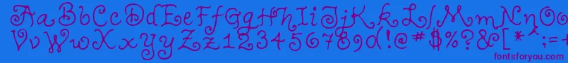 TeenageGirl1 Font – Purple Fonts on Blue Background