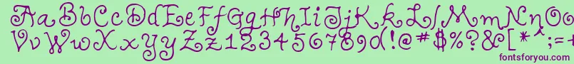 TeenageGirl1 Font – Purple Fonts on Green Background