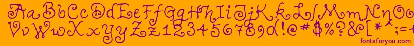 TeenageGirl1 Font – Purple Fonts on Orange Background