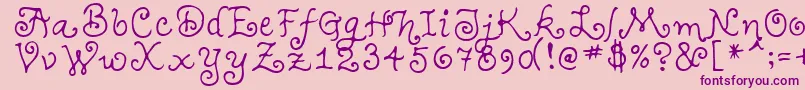 TeenageGirl1 Font – Purple Fonts on Pink Background