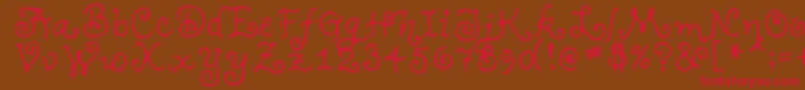 TeenageGirl1 Font – Red Fonts on Brown Background