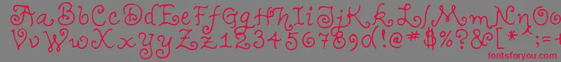 TeenageGirl1 Font – Red Fonts on Gray Background