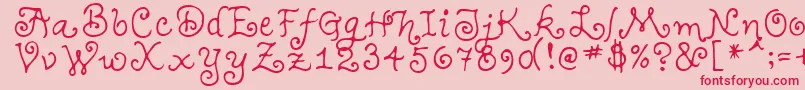 TeenageGirl1 Font – Red Fonts on Pink Background