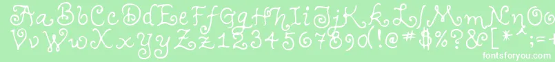 Czcionka TeenageGirl1 – białe czcionki na zielonym tle