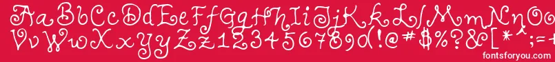 TeenageGirl1 Font – White Fonts on Red Background