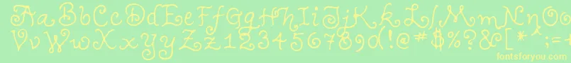 TeenageGirl1 Font – Yellow Fonts on Green Background