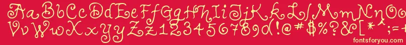 TeenageGirl1 Font – Yellow Fonts on Red Background