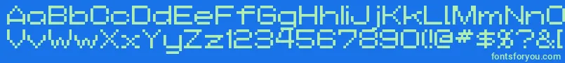 Addwbitmap09 Font – Green Fonts on Blue Background