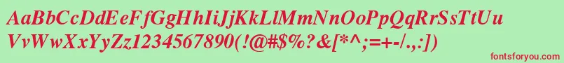 GrecoDemiSsiDemiBoldItalic Font – Red Fonts on Green Background