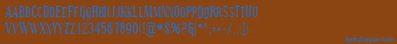 Sfcovingtonsccond Font – Blue Fonts on Brown Background