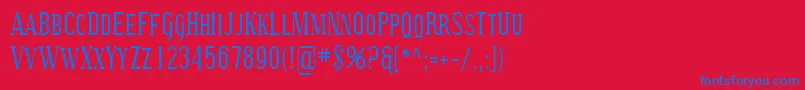 Sfcovingtonsccond Font – Blue Fonts on Red Background