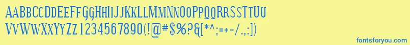 Sfcovingtonsccond Font – Blue Fonts on Yellow Background