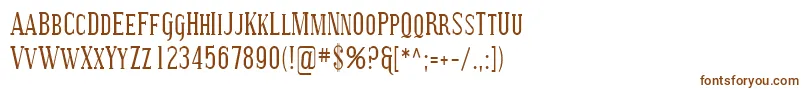 Sfcovingtonsccond-fontti – ruskeat fontit valkoisella taustalla