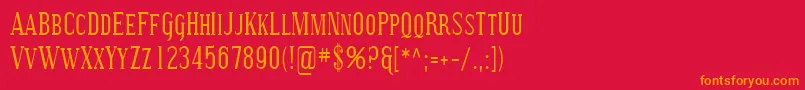 Sfcovingtonsccond Font – Orange Fonts on Red Background