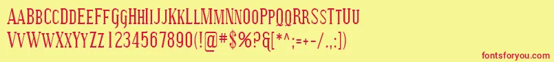 Sfcovingtonsccond Font – Red Fonts on Yellow Background