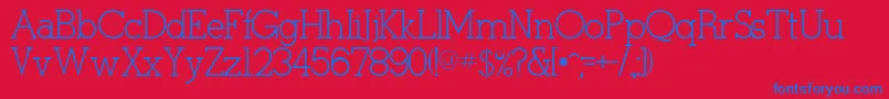 Pcgoodie Font – Blue Fonts on Red Background
