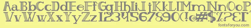 フォントPeixesESubpeixes – 黄色の背景に灰色の文字