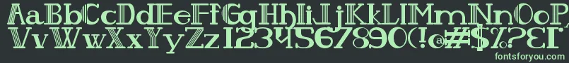 フォントPeixesESubpeixes – 黒い背景に緑の文字