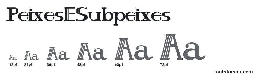 Размеры шрифта PeixesESubpeixes
