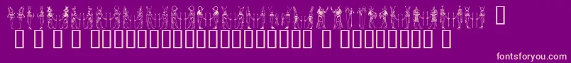 Deities Font – Pink Fonts on Purple Background