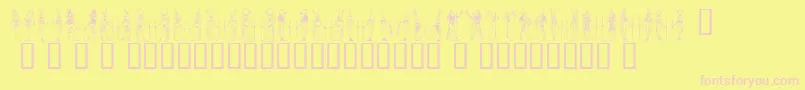 Deities Font – Pink Fonts on Yellow Background