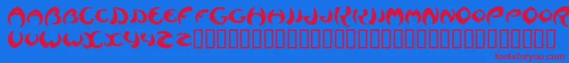 Waziri Font – Red Fonts on Blue Background