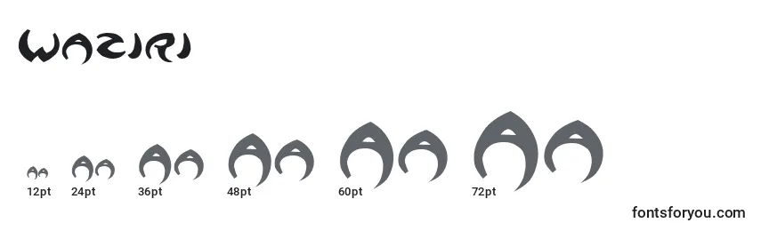 Размеры шрифта Waziri