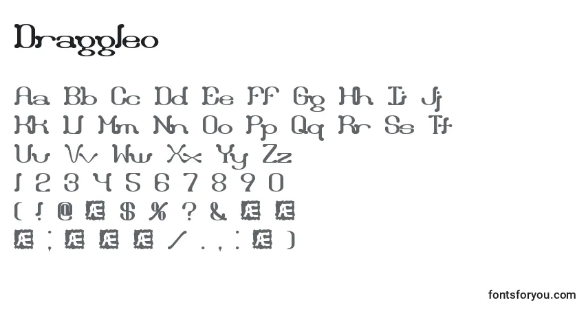 Schriftart Draggleo – Alphabet, Zahlen, spezielle Symbole