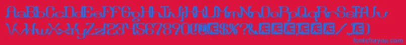 フォントDraggleo – 赤い背景に青い文字