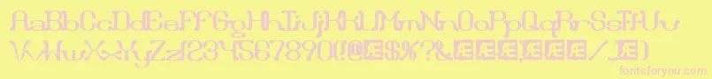 Draggleo-fontti – vaaleanpunaiset fontit keltaisella taustalla